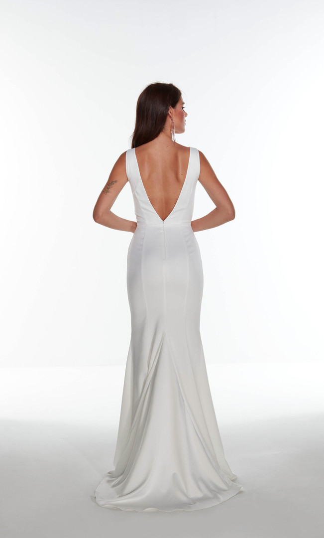 Alyce Paris 7019 Plunging Beaded Overskirt Bridal Gown