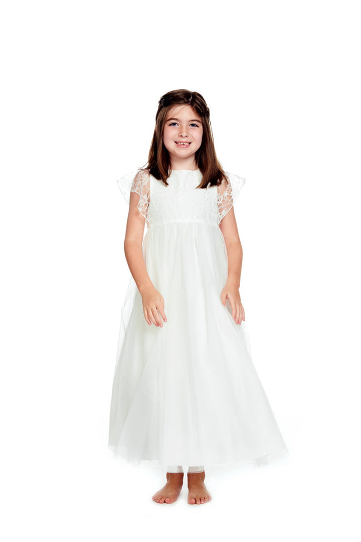 Bari Jay F0620 Tulle Sheer Lace Flutter Sleeve Gown Bari Jay F0620 Tulle Sheer Lace Flutter Sleeve Gown