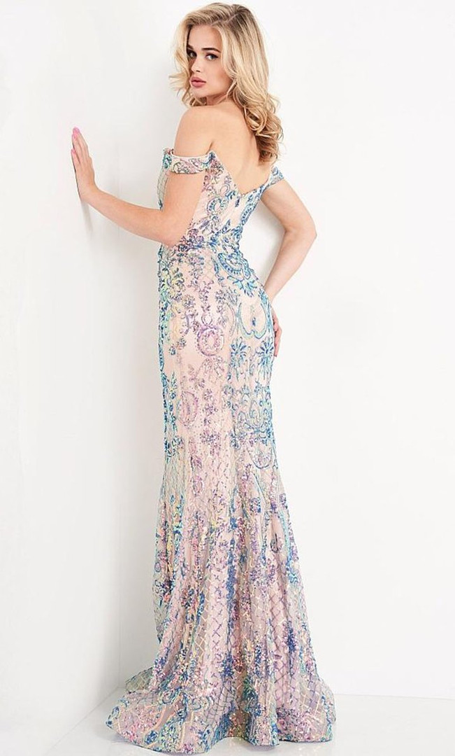 JVN by Jovani JVN04515 Embellished Off Shoulder Gown