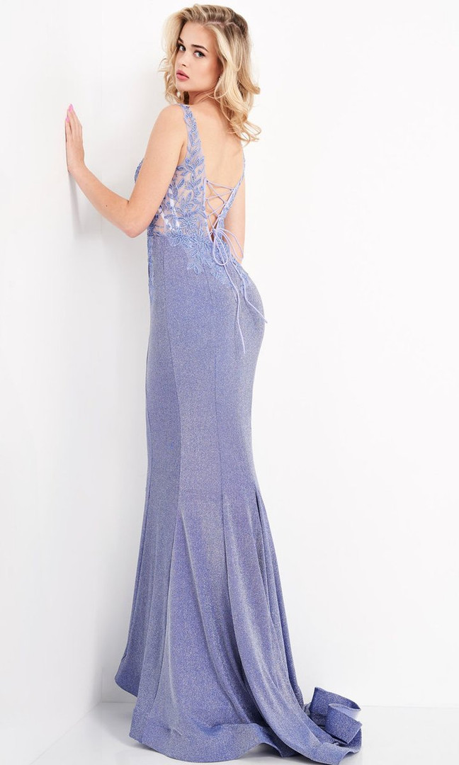 JVN by Jovani JVN06505 Floral Embroidered Illusion Gown