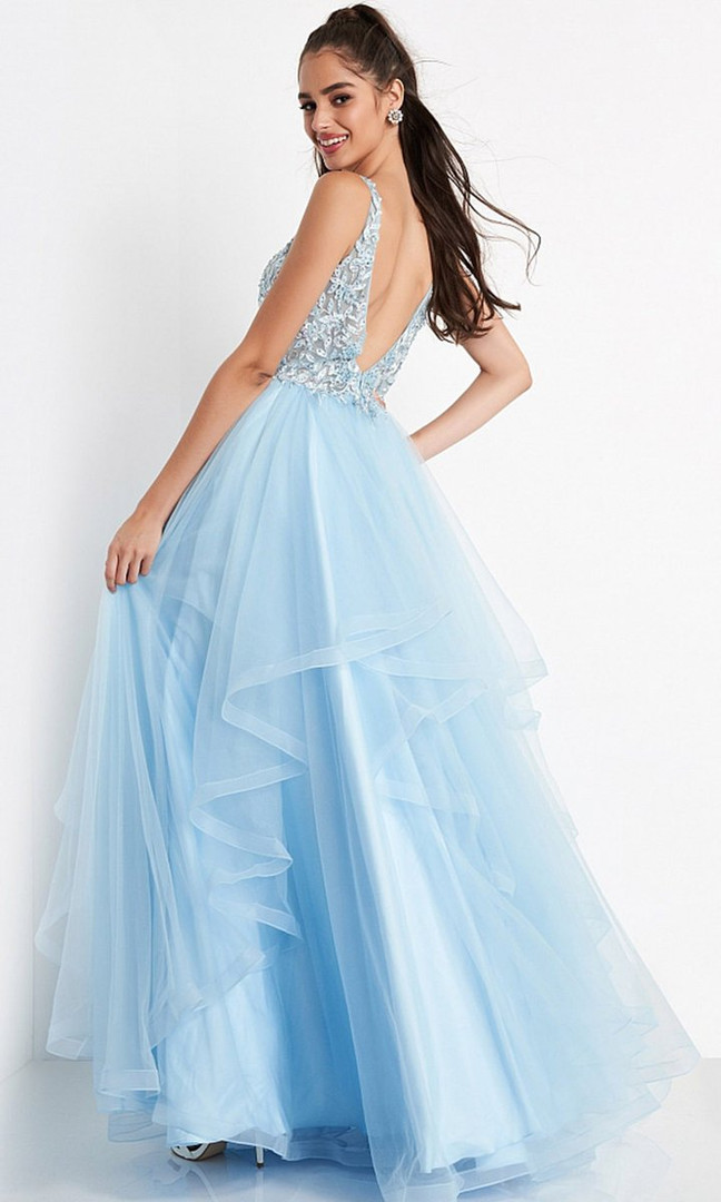 JVN by Jovani JVN06743 Beaded Embroidered A-Line Gown