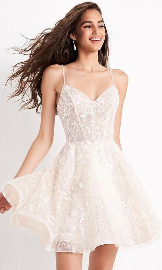 JVN by Jovani JVN04574 V Neck A-line Cocktail Dress