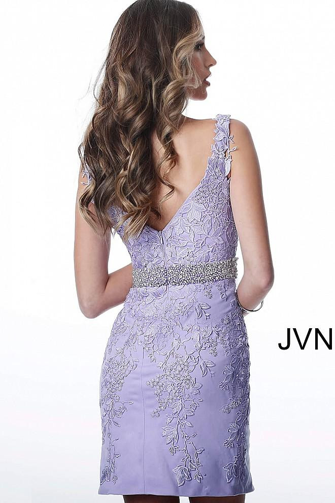 JVN by Jovani JVN1102 Lace Off Shoulder Fitted Short Dress
