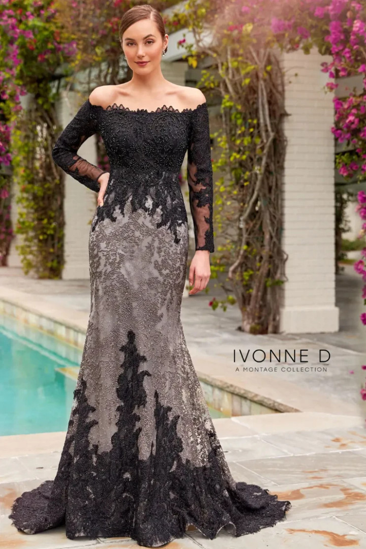 Ivonne D by Mon Cheri 220D30 Off Shoulder Long Sleeves Dress