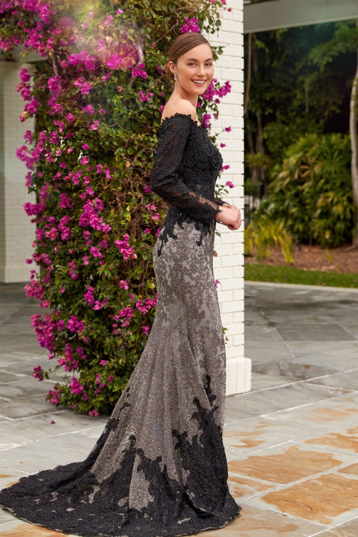 Ivonne D by Mon Cheri 220D30 Off Shoulder Long Sleeves Dress