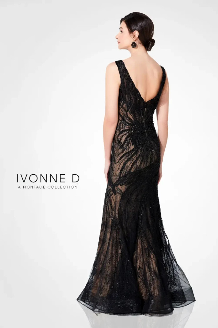 Ivonne D by Mon Cheri 220D36 Sleeveless Embroidered Gown