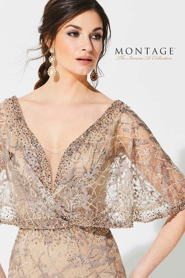 Ivonne D by Mon Cheri 219D72 Kimono Sleeve Lace Gown