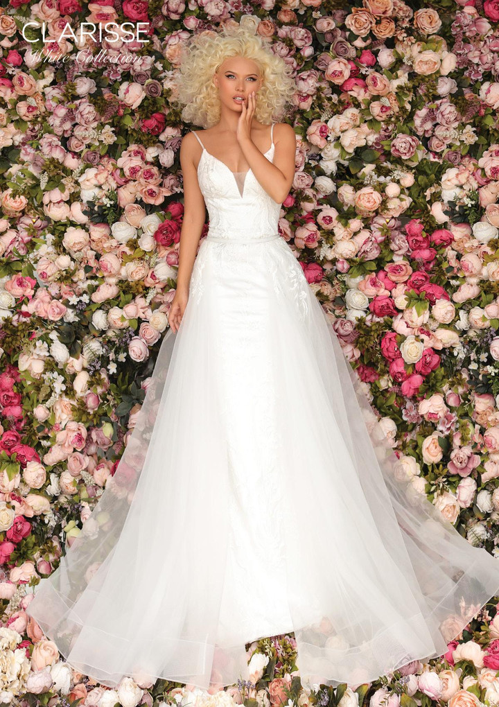 Clarisse 600217 V-neckline Fit and Flare Dress