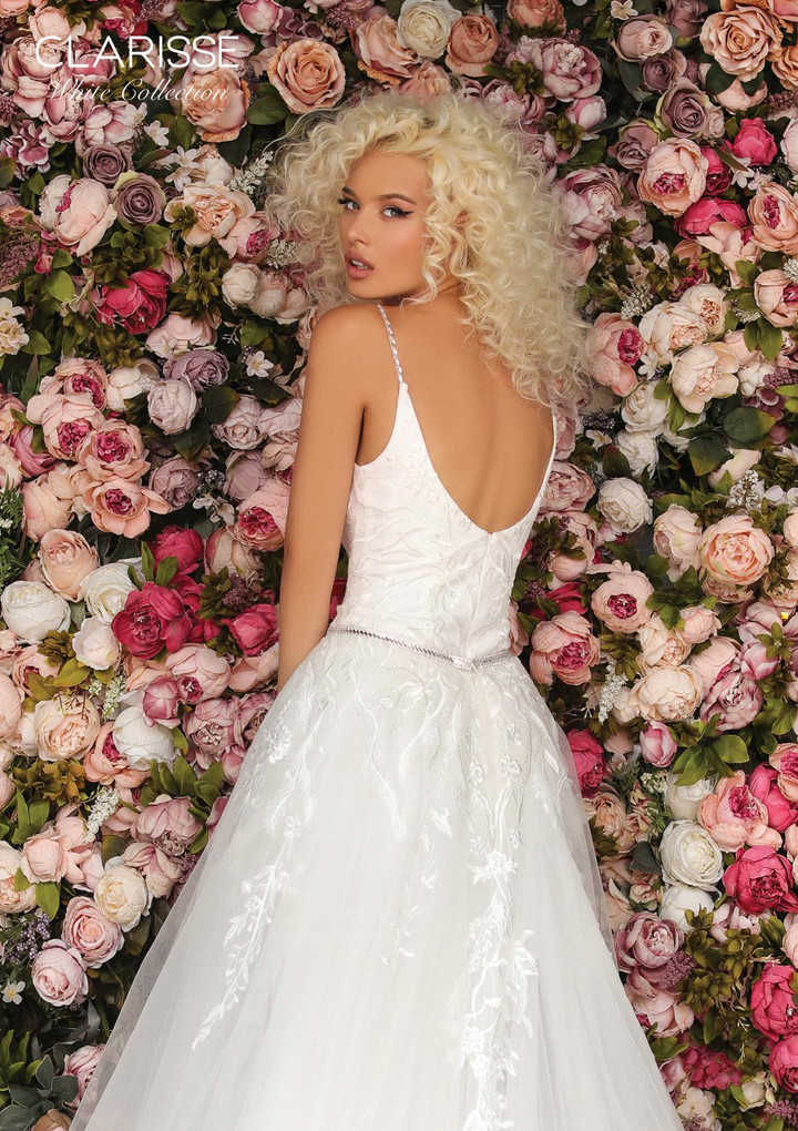 Clarisse 600217 V-neckline Fit and Flare Dress