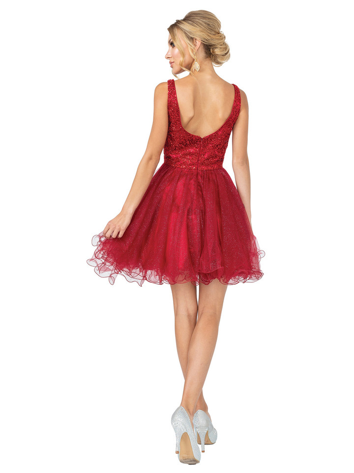 Dancing Queen 3243 Sweetheart Glitter Embellished Dress