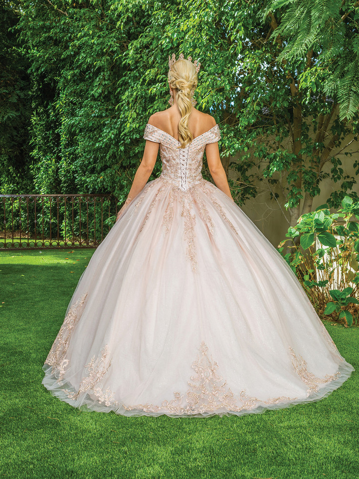 Dancing Queen 1567 Jeweled Off Shoulder Long Ballgown