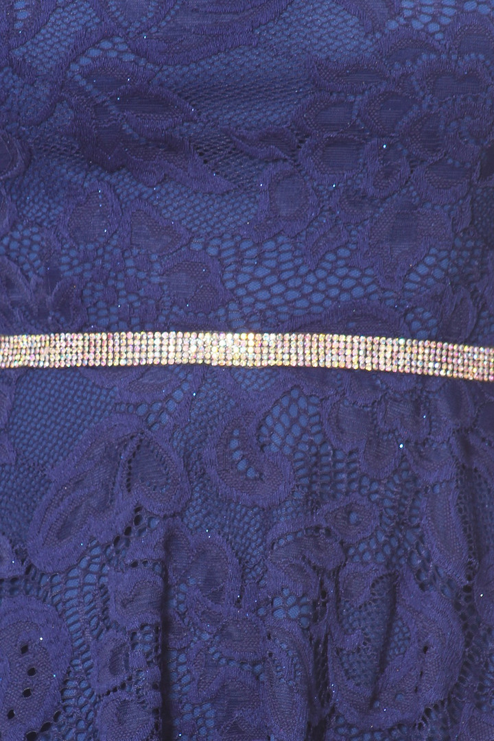 Celavie 6457-S Beaded Waistband Off Shoulder Lace Dress