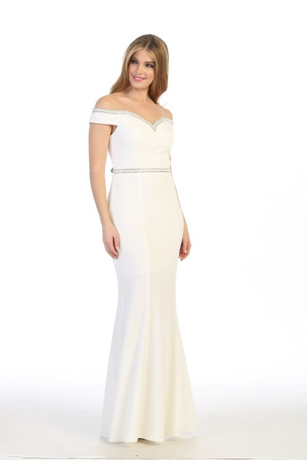 Celavie 6348 Beaded Off Shoulder Mermaid Long Dress