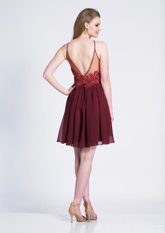 Dave and Johnny A7050 Embroidered Halter Neck Dress