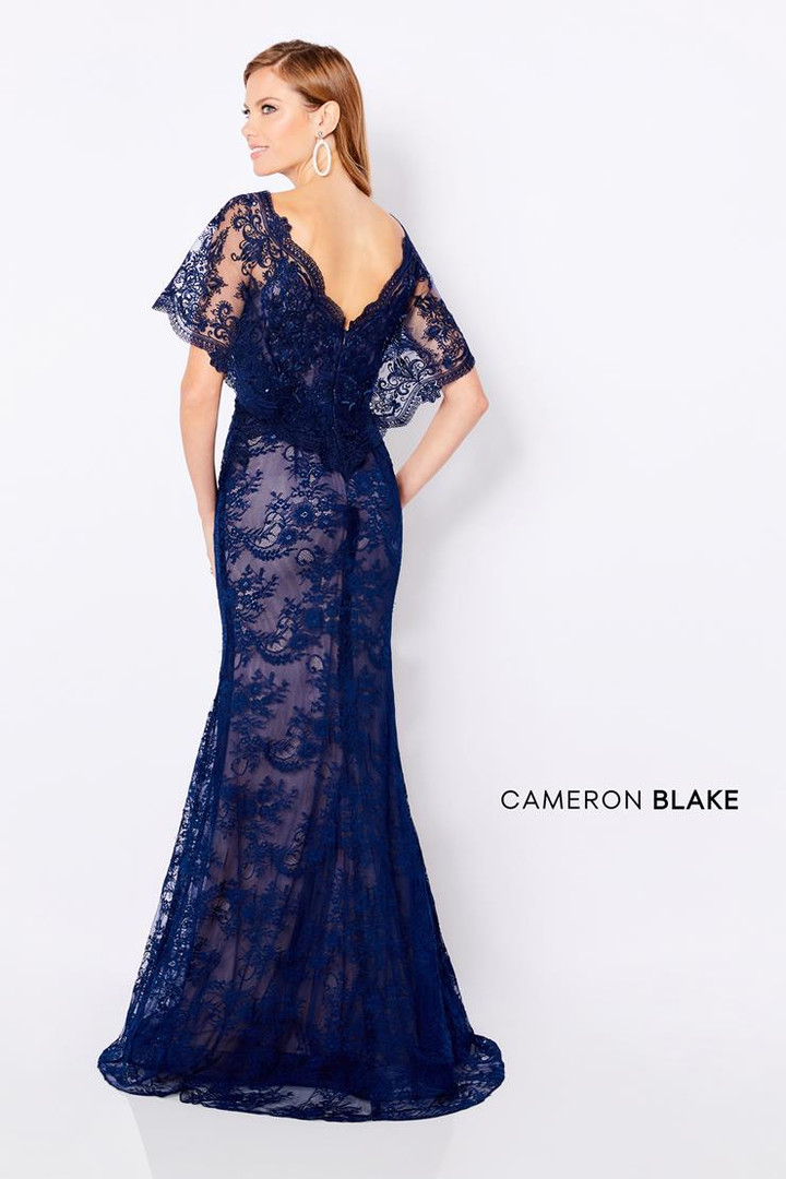 Cameron Blake by Mon Cheri 221687 Cape Sleeves V-neck Gown