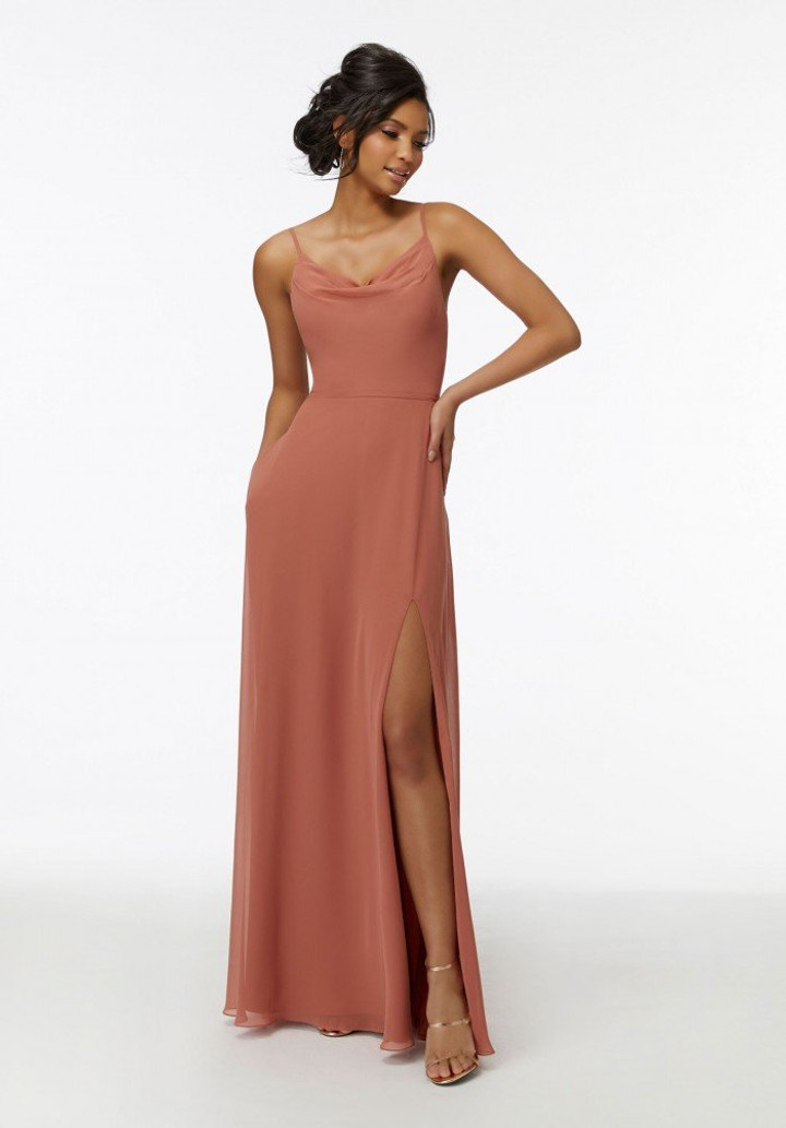 Morilee Bridesmaids 21732 Draped Cowl Neck Chiffon Dress