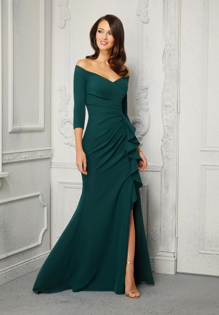 MGNY By Morilee 72424 Fun Ruffle Ruffled Jersey Gown