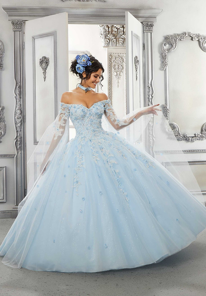 Morilee 60143 Beaded Lace Sparkle Tulle Quinceanera Ballgown