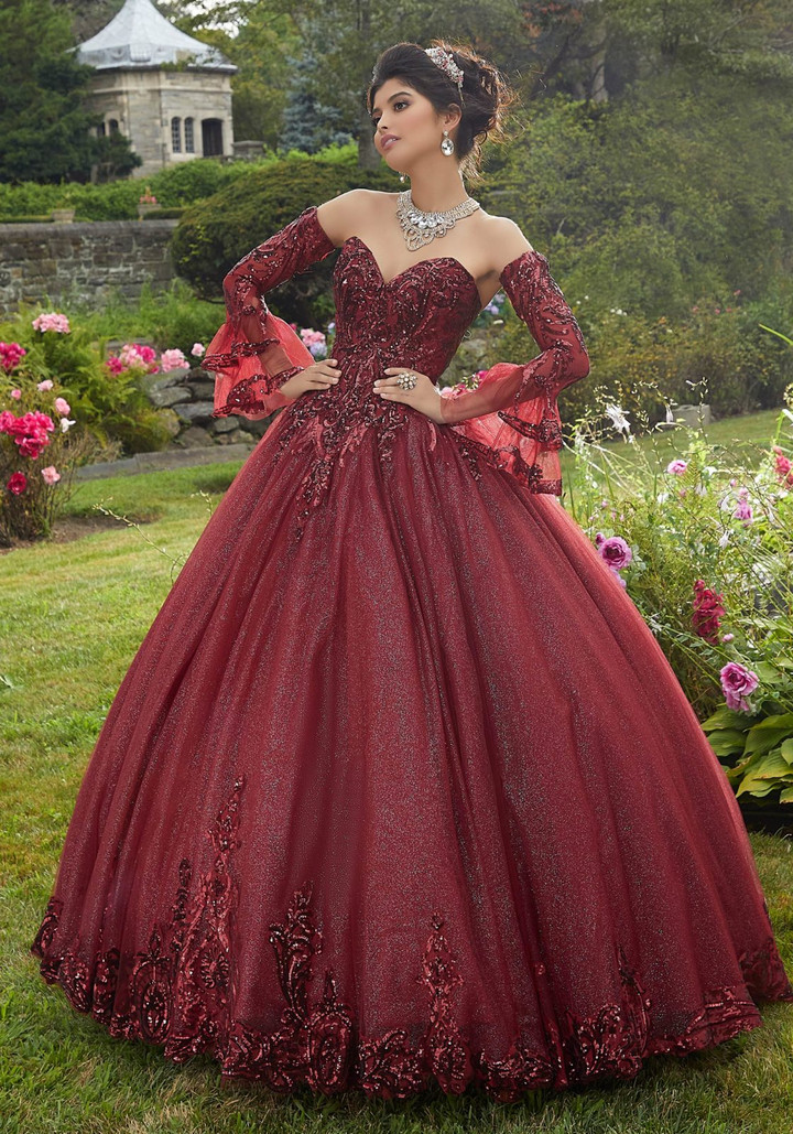 Morilee 60110 Pattern Sequin Glitter Tulle Quinceanera Ballgown