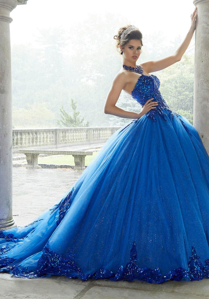 Morilee 60110 Pattern Sequin Glitter Tulle Quinceanera Ballgown
