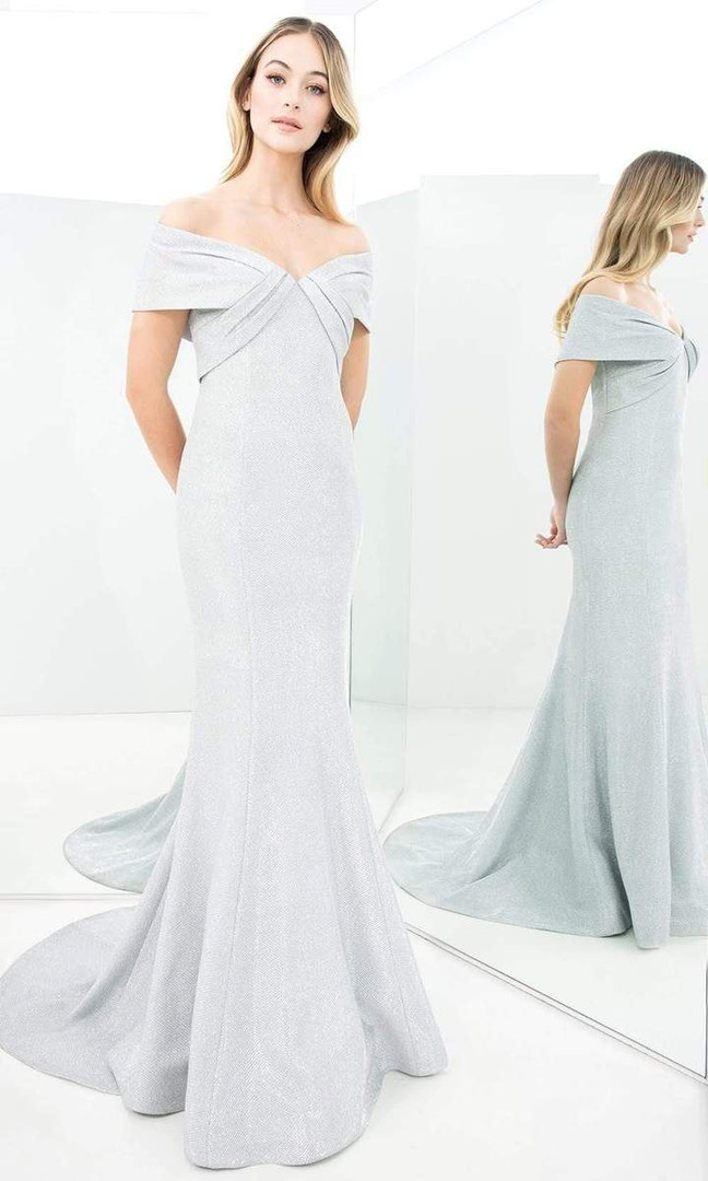 Alexander by Daymor 1367 Textured Fabric Off Shoulder Dress