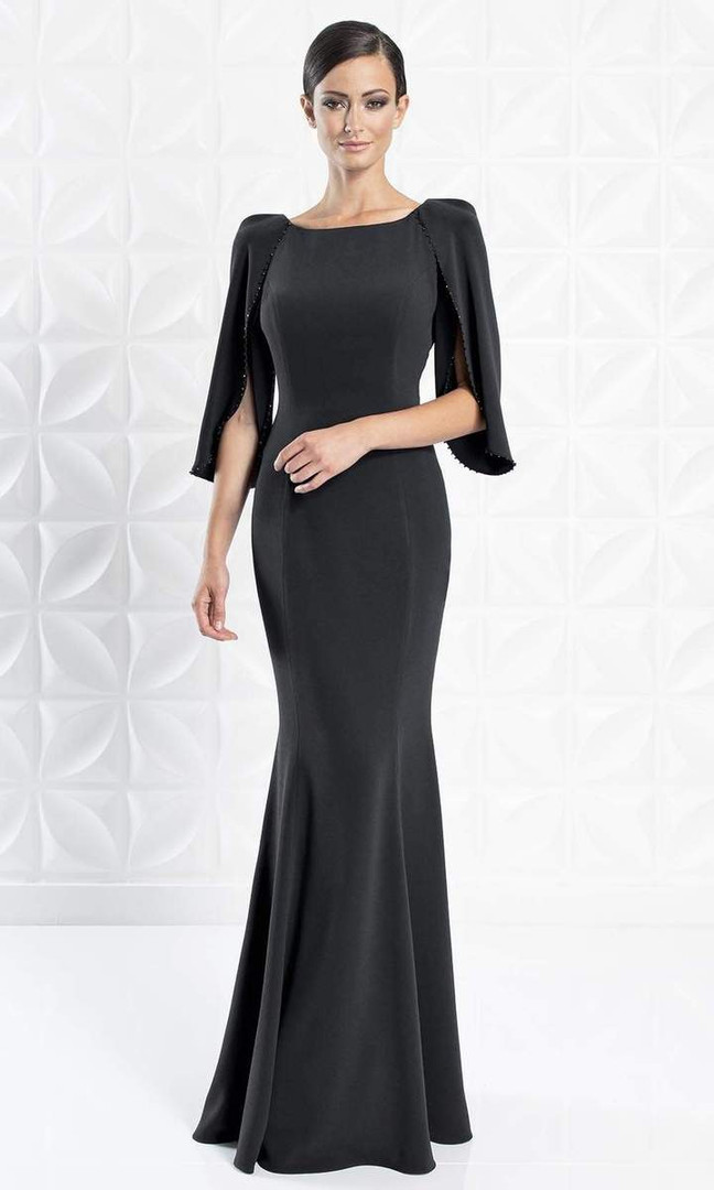 Alexander by Daymor 1259 Split Cape Sleeve Mermaid Gown