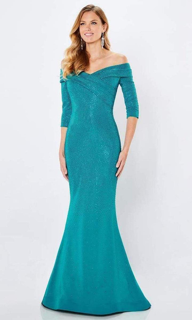 Montage by Mon Cheri 221970 Off-shoulder Sparkle Beaded Gown
