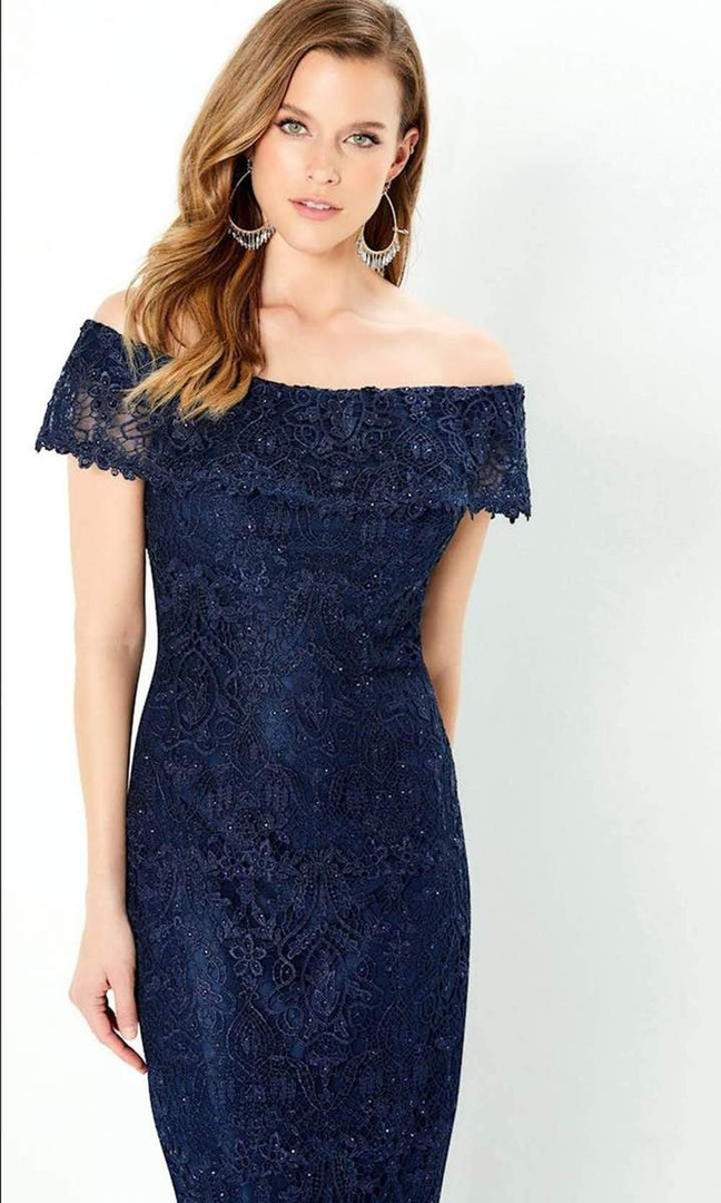 Montage by Mon Cheri 220947 Off-Shoulder Beaded lace Gown