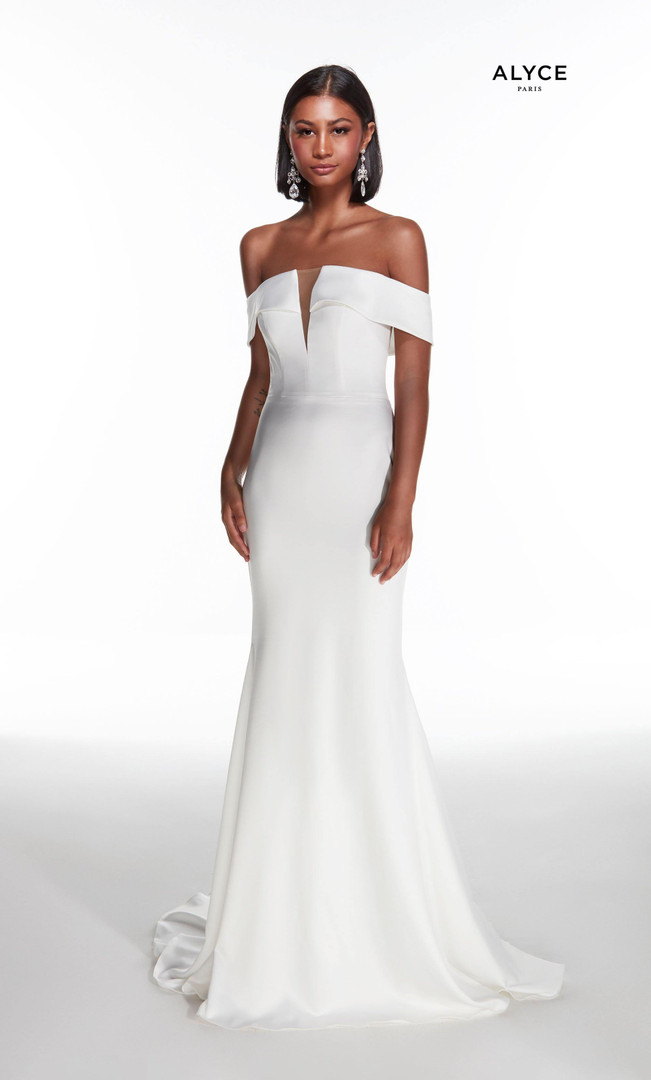 Alyce Paris 7020 Off Shoulder Fit N Flare Evening Gown
