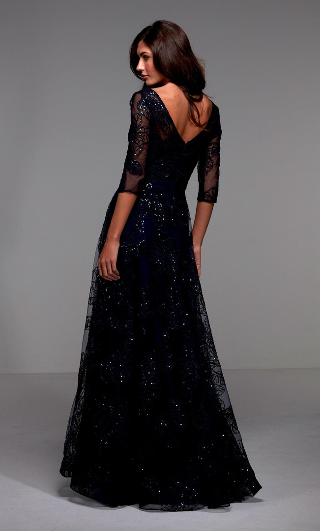 Alyce Paris 27494 Illusion Neck A-line Long Evening Dress