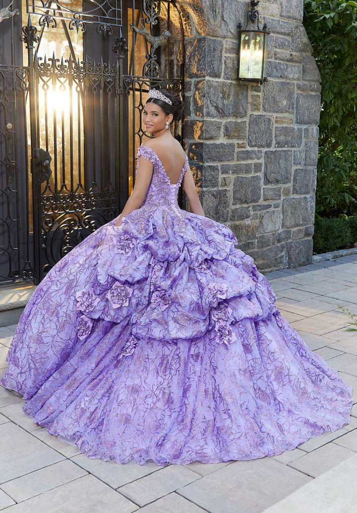 Morilee 89335 Metallic Embroidered V-neck Quinceanera Dress