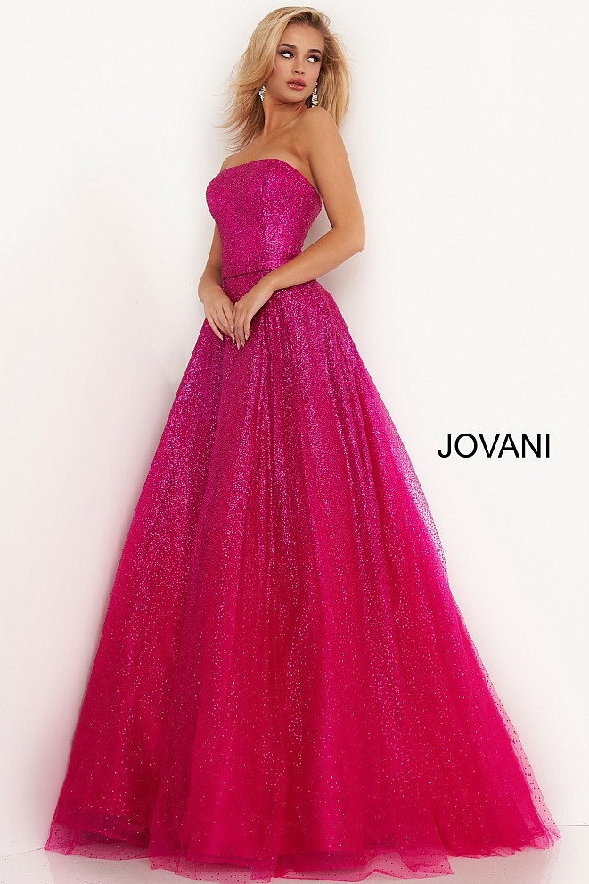 JVN by Jovani JVN02875 Embellished Strapless Long Ballgown