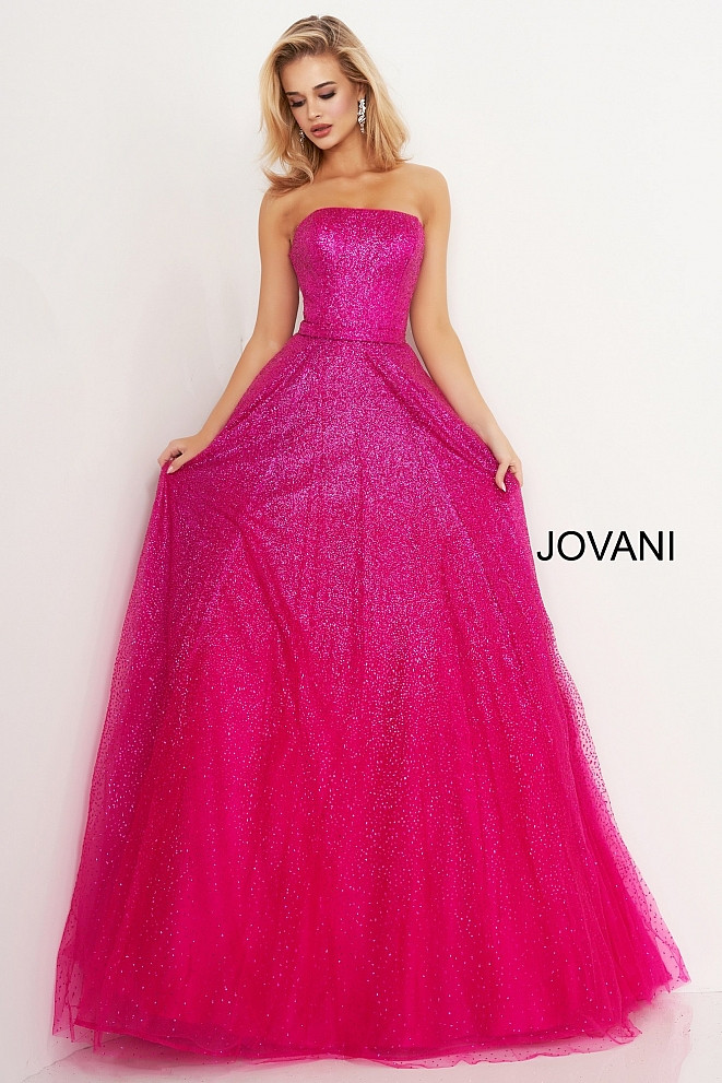 JVN by Jovani JVN02875 Embellished Strapless Long Ballgown