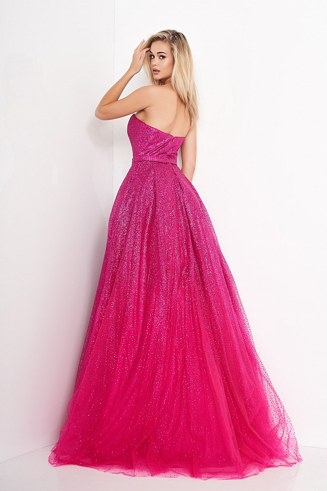 JVN by Jovani JVN02875 Embellished Strapless Long Ballgown