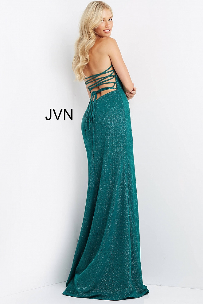 JVN by Jovani JVN08510 Strapless Sweetheart Dress With Slit
