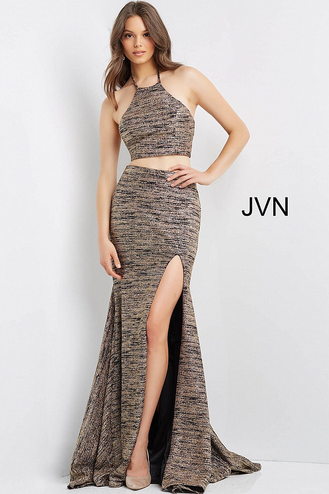 JVN by Jovani JVN08513 Corset Sleeveless Two Piece Long Gown