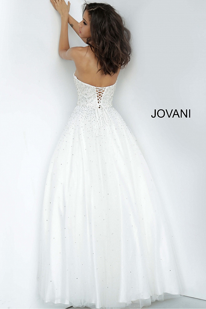 JVN by Jovani JVN65664 Straight Strapless Beaded Ballgown
