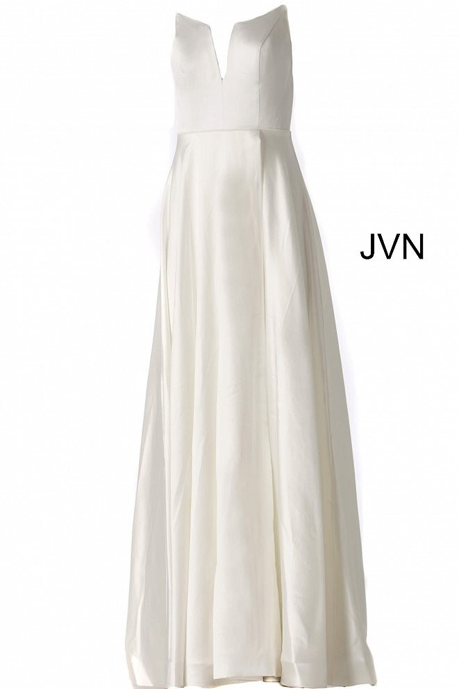 JVN by Jovani JVN67098 Satin Double Spaghetti Strap Gown