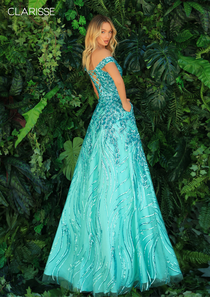 Clarisse 810290 Off-shoulder All Sequins Ball Gown