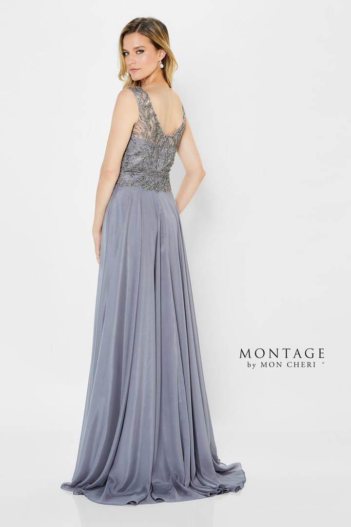 Montage by Mon Cheri 122907 Sleeveless Beaded V-neck Dress