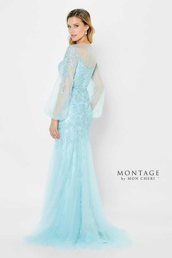 Montage by Mon Cheri 122908 Jewel Illusion Neck Long Dress