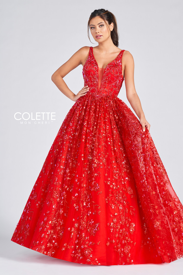 Colette by Daphne CL12237 Sleeveless V-neck Long Ballgown