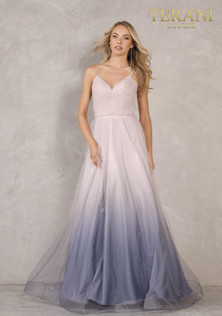 Terani Couture 2111P4114 Sleeveless V-Neck A-Line Long Gown