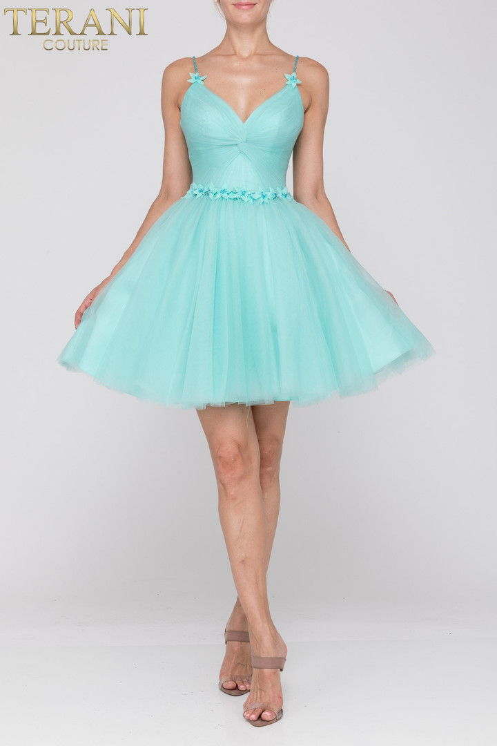 Terani Couture 2011P1024 Crystals Tulle Short Prom Dress