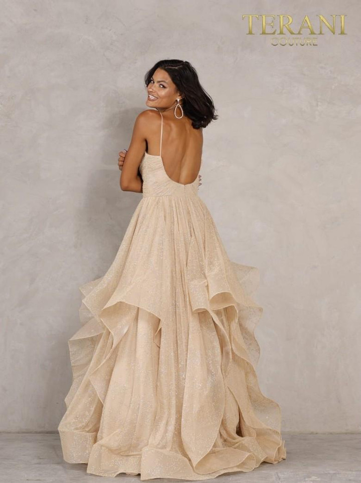 Terani Couture 2011P1218 Sleeveless Spaghetti Strap Gown