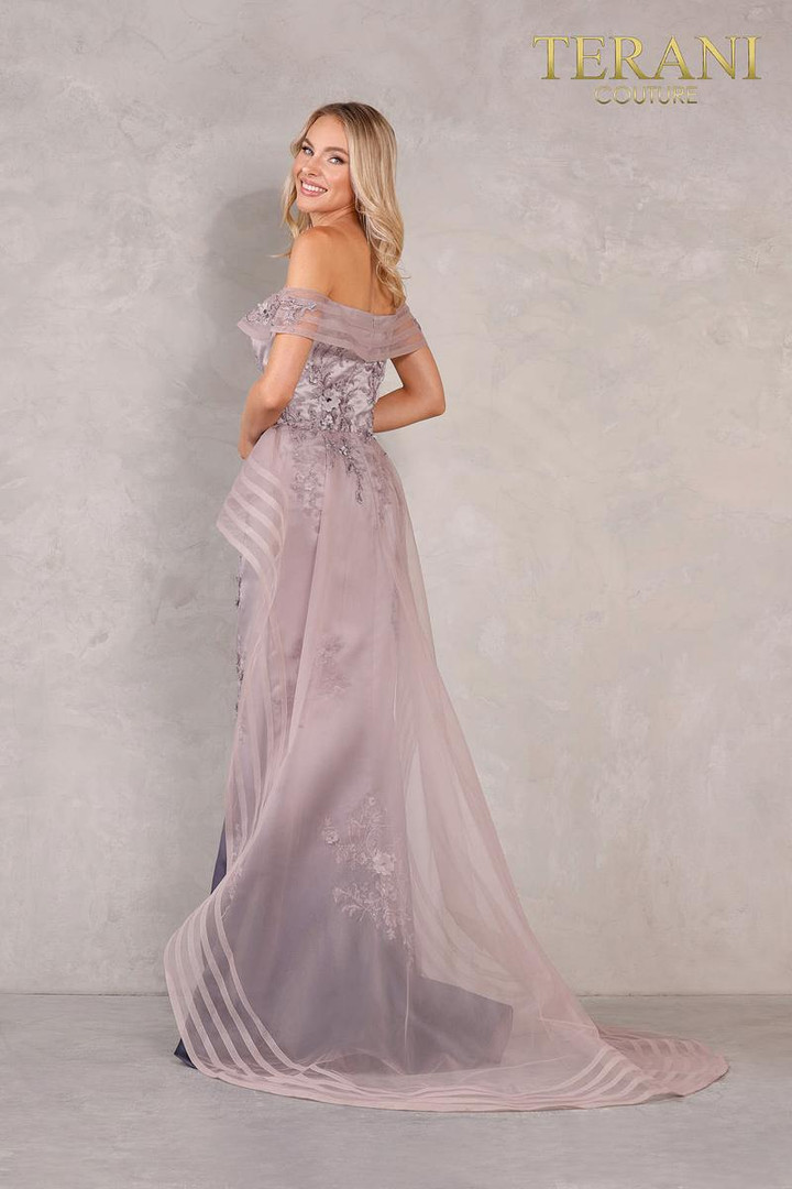 Terani Couture 2111E4746 Off-Shoulder Sheath Formal Gown