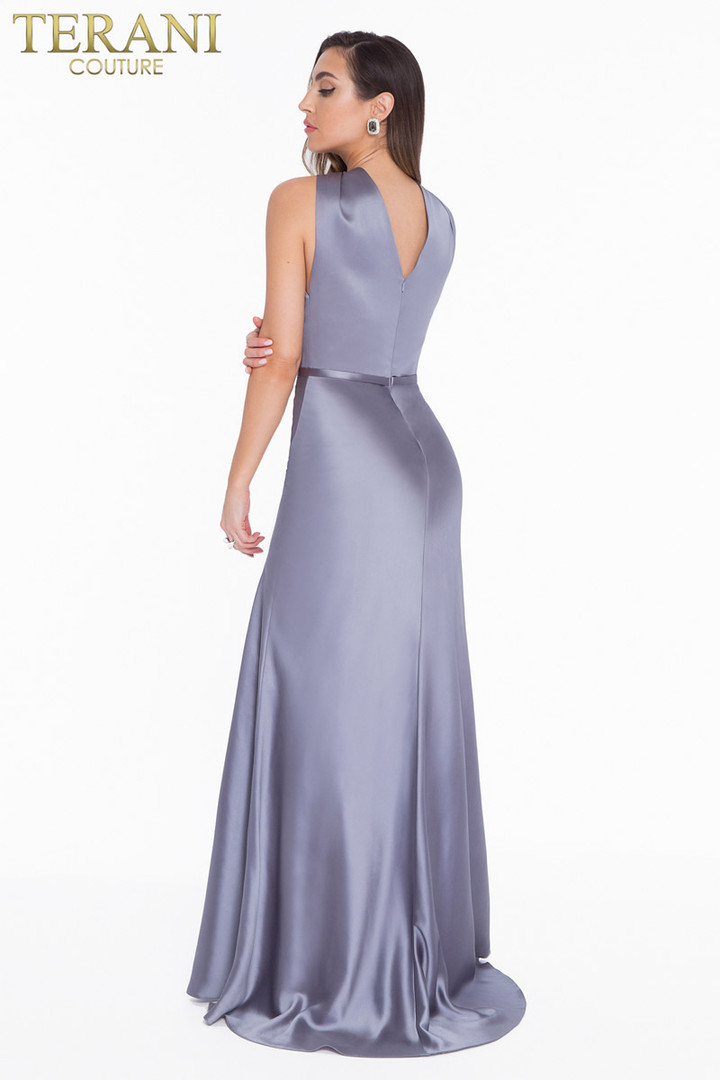 Terani Couture 1822E7286 Sleeveless Halter Style Long Gown