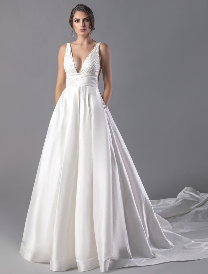 Alina Voce By Jovani AV03860 Sleeveless A-Line Wedding Gown