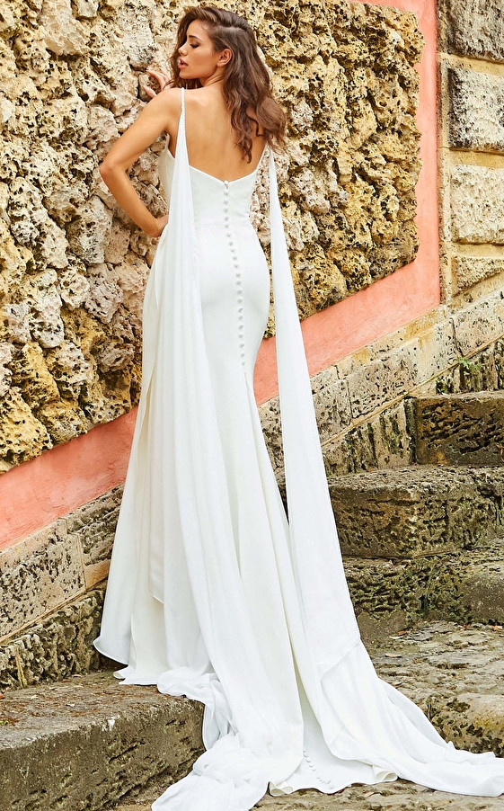 Jovani JB07139 Spaghetti Strap Floor Length Bridal Gown