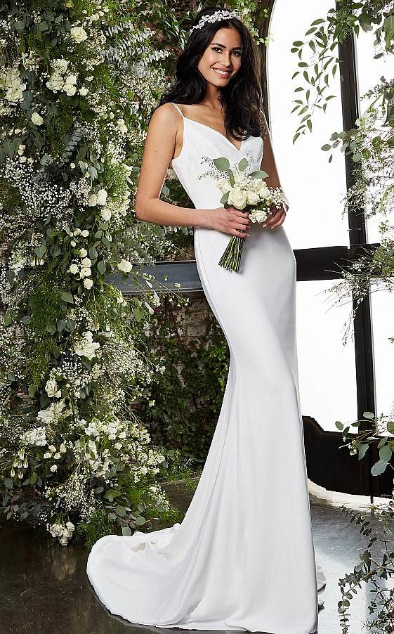 Jovani JB2507 Sleeveless Spaghetti Strap V-neck Bridal Dress